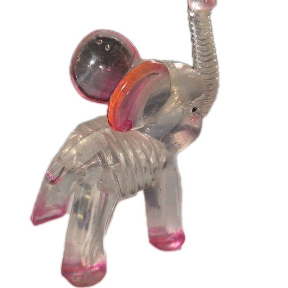 Vintage Plastic Or Lucite Elephant In Great Condition. See All Pictures. Pink - Picture 2 of 5